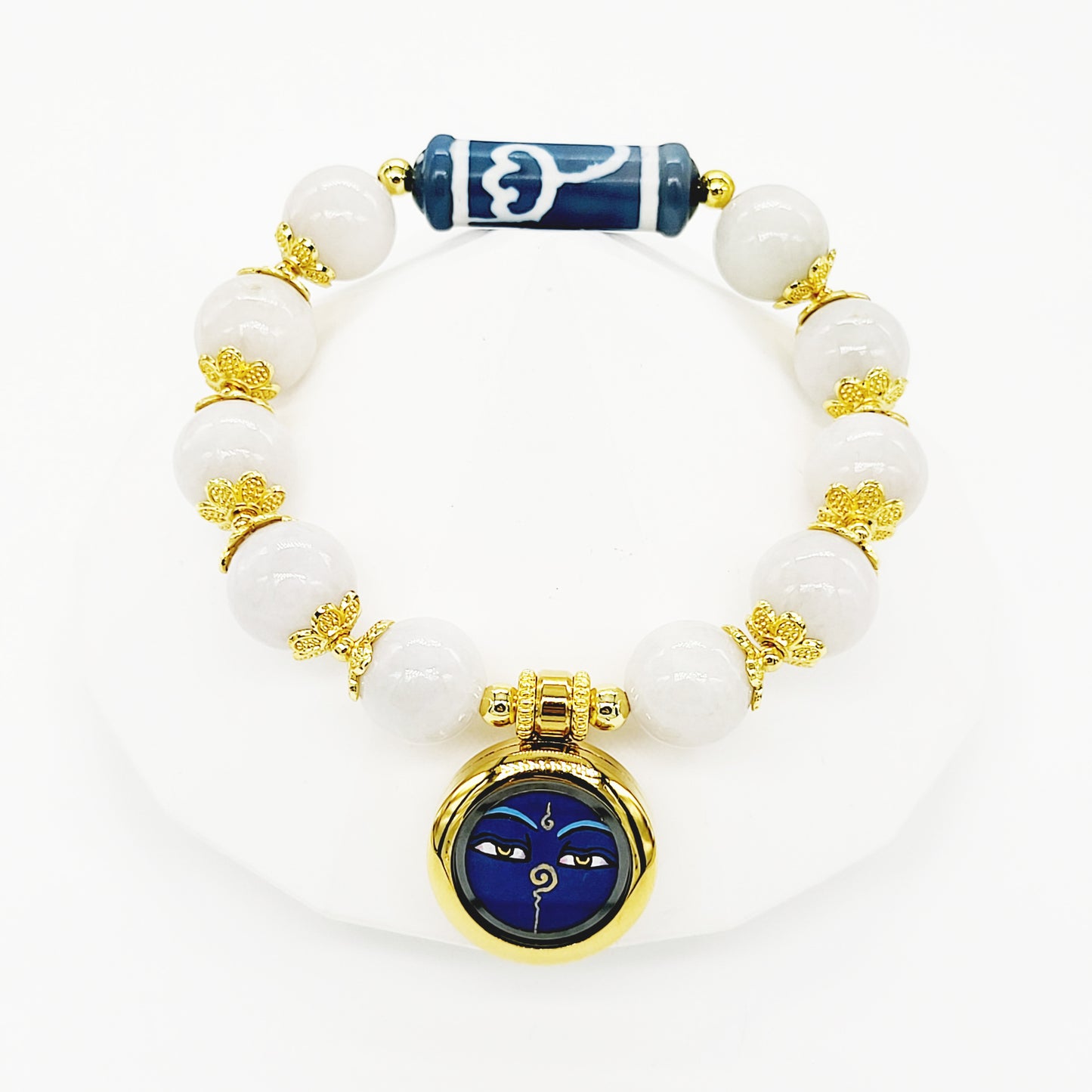 Medicine Buddha Thang-Ka with Lotus Dzi