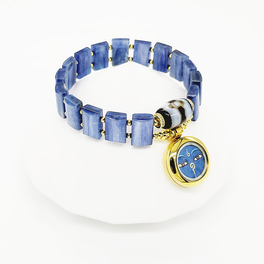 Medicine Buddha Thang-ka with 3 Eye Mandala Dzi