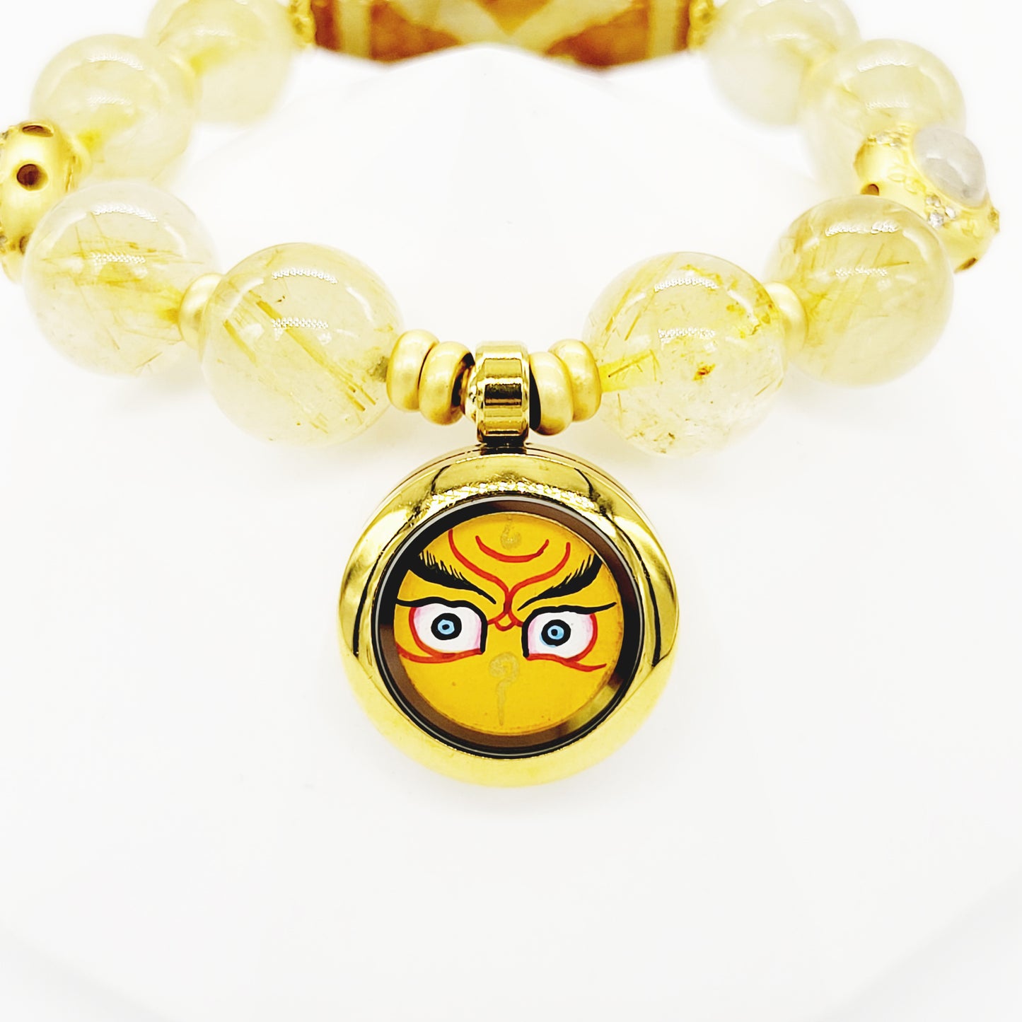 Yellow Jambhala Thang-ka with Benefactor Dzi