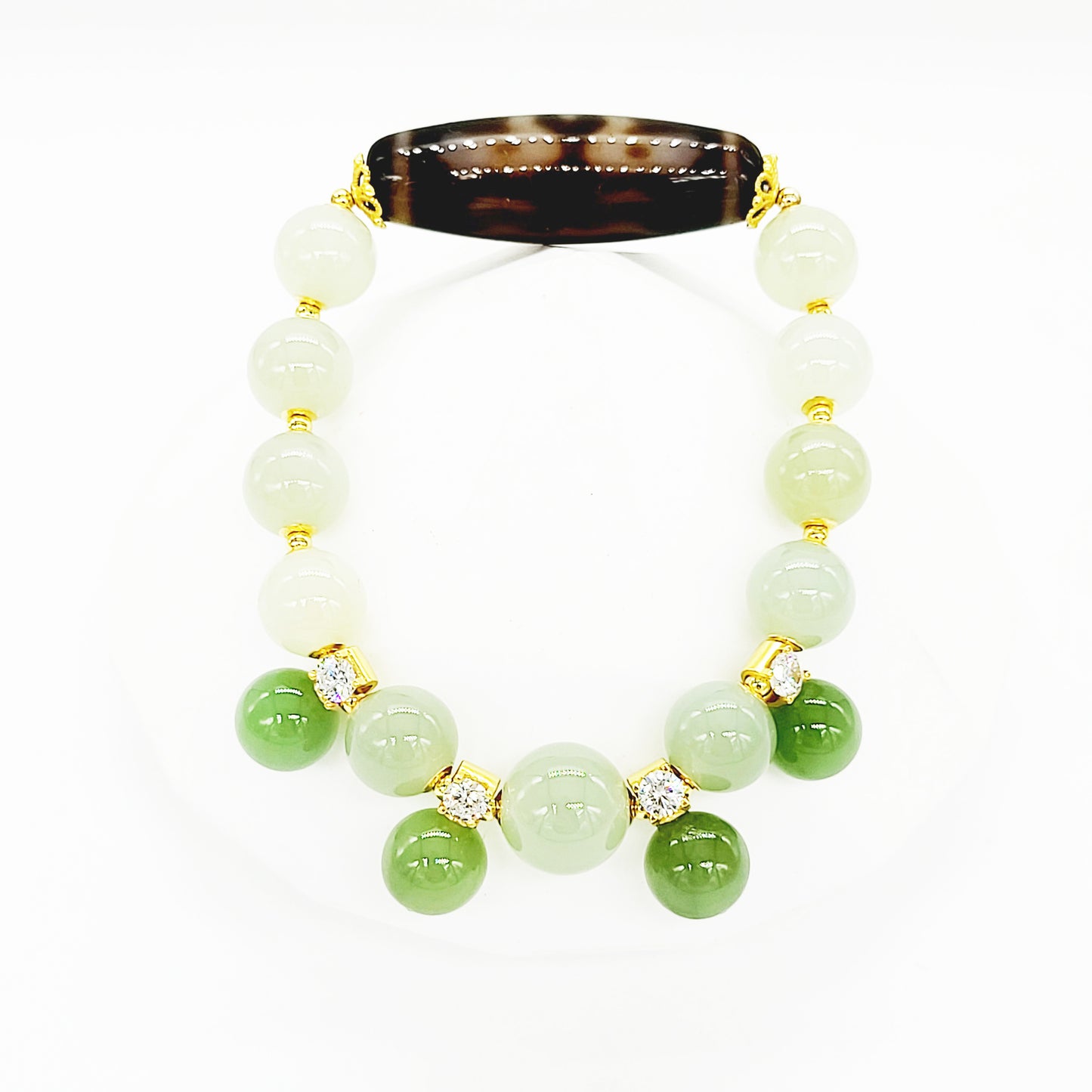 Zashi Lhamo Dzi with Hetian Jade