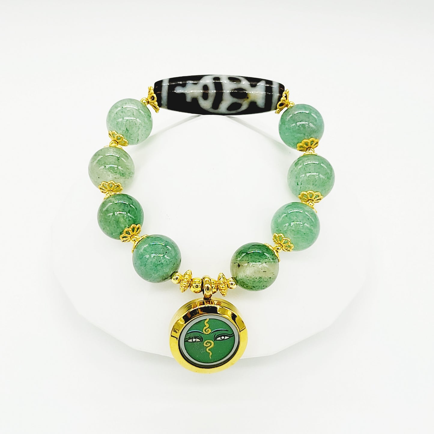 Bodhisattva Tara (Green) Thang-ka with Treasure Vase