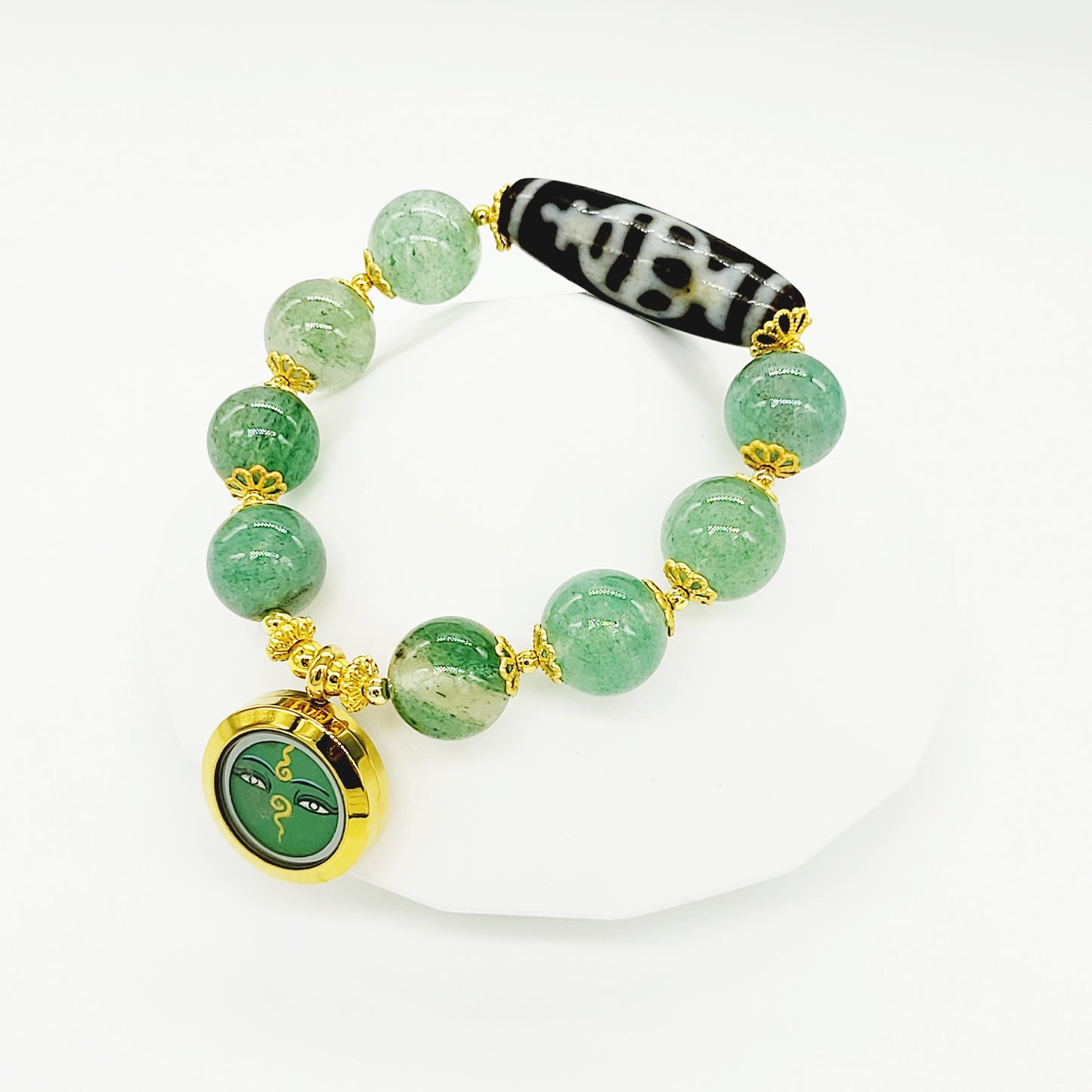 Bodhisattva Tara (Green) Thang-ka with Treasure Vase