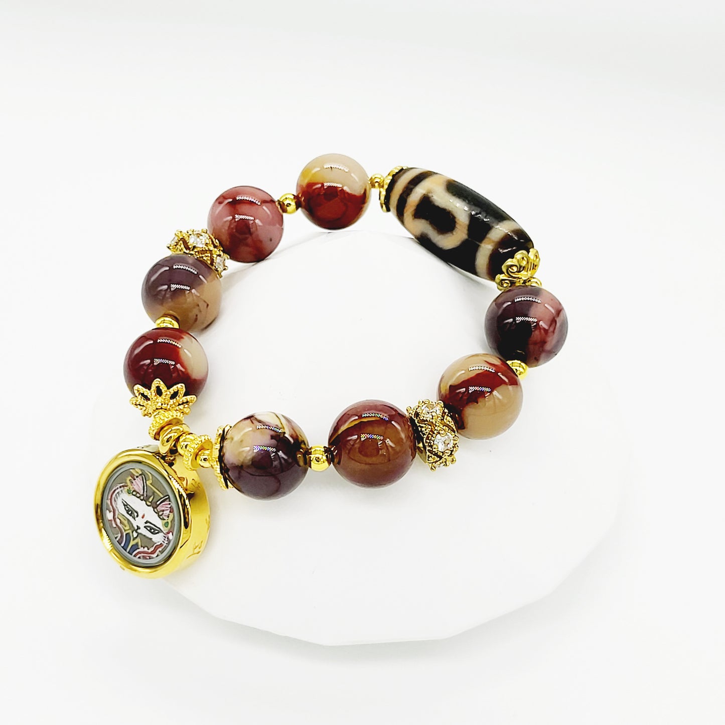 Fox Deity Thang-Ka with Cinnabar 1 Eye Mountain Dzi