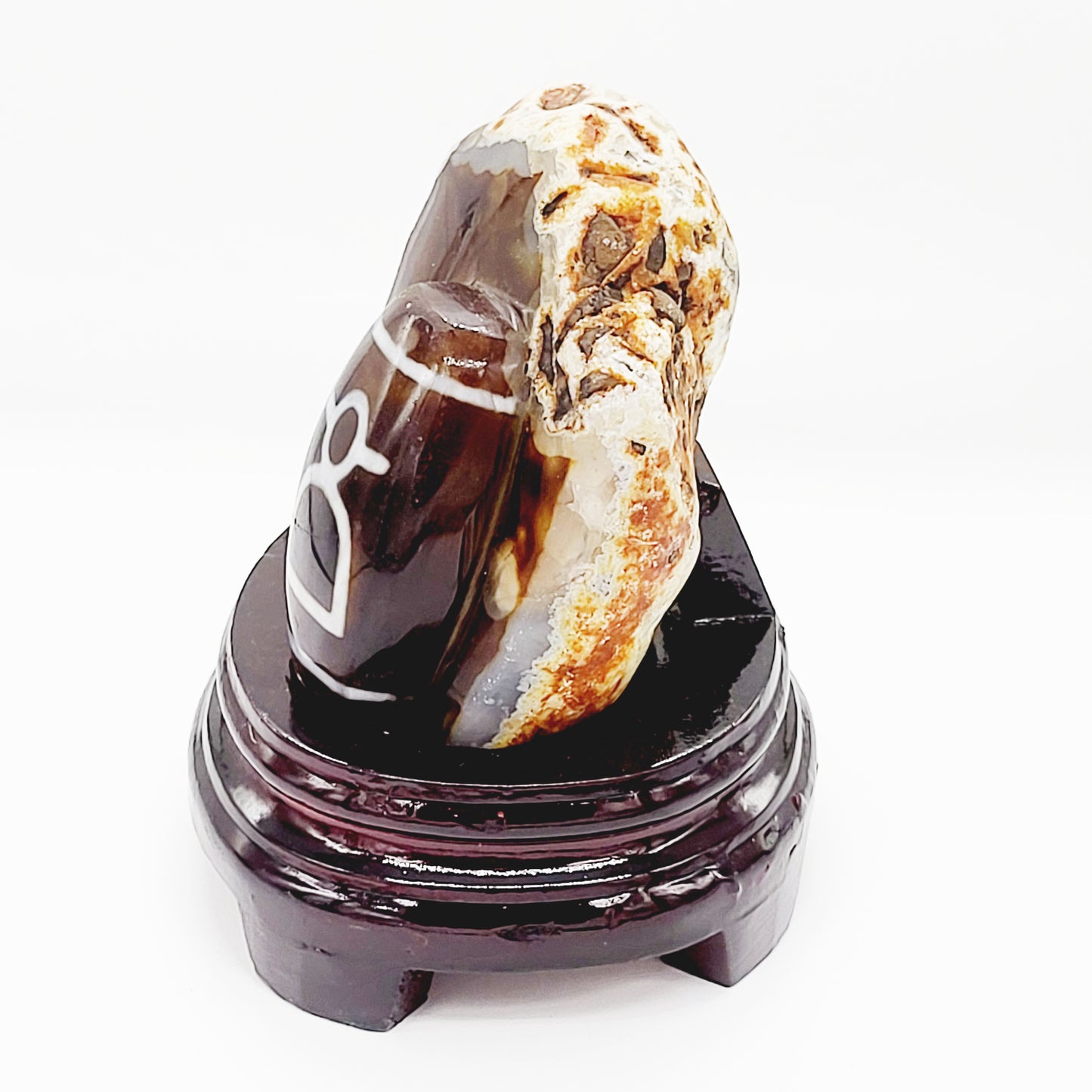 God of Wealth Dzi Display with Stand