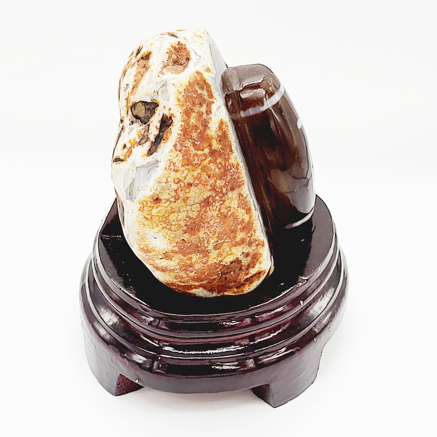 God of Wealth Dzi Display with Stand