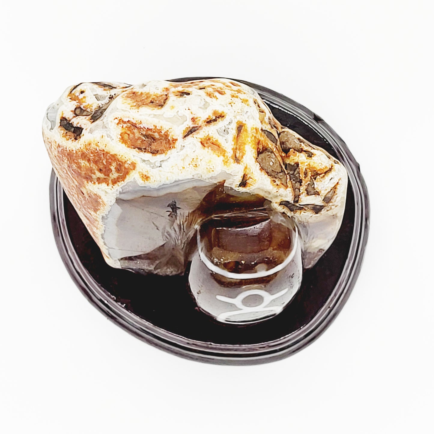 God of Wealth Dzi Display with Stand