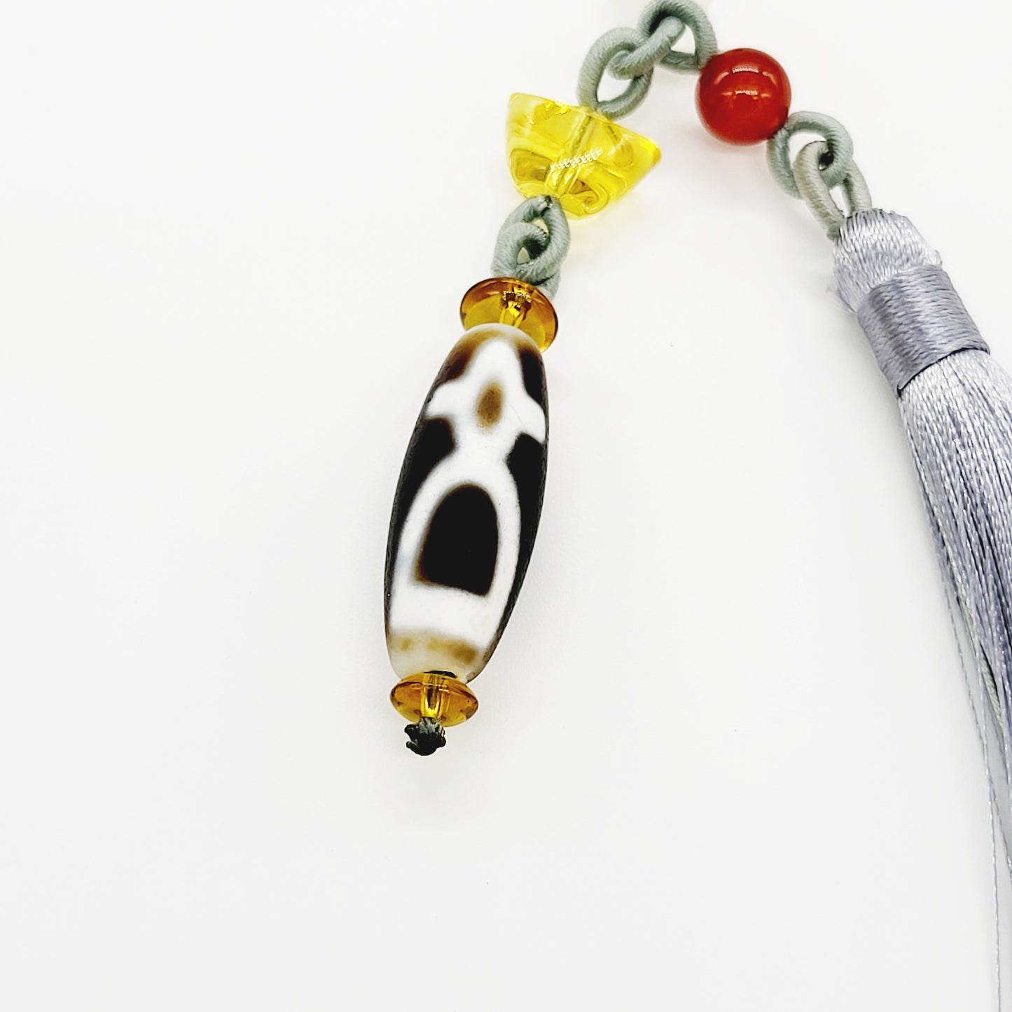 God of Wealth Dzi Keychain